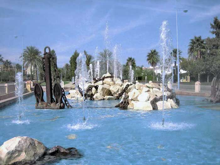 Wasserspiele im Ortsteil „San Pedro“